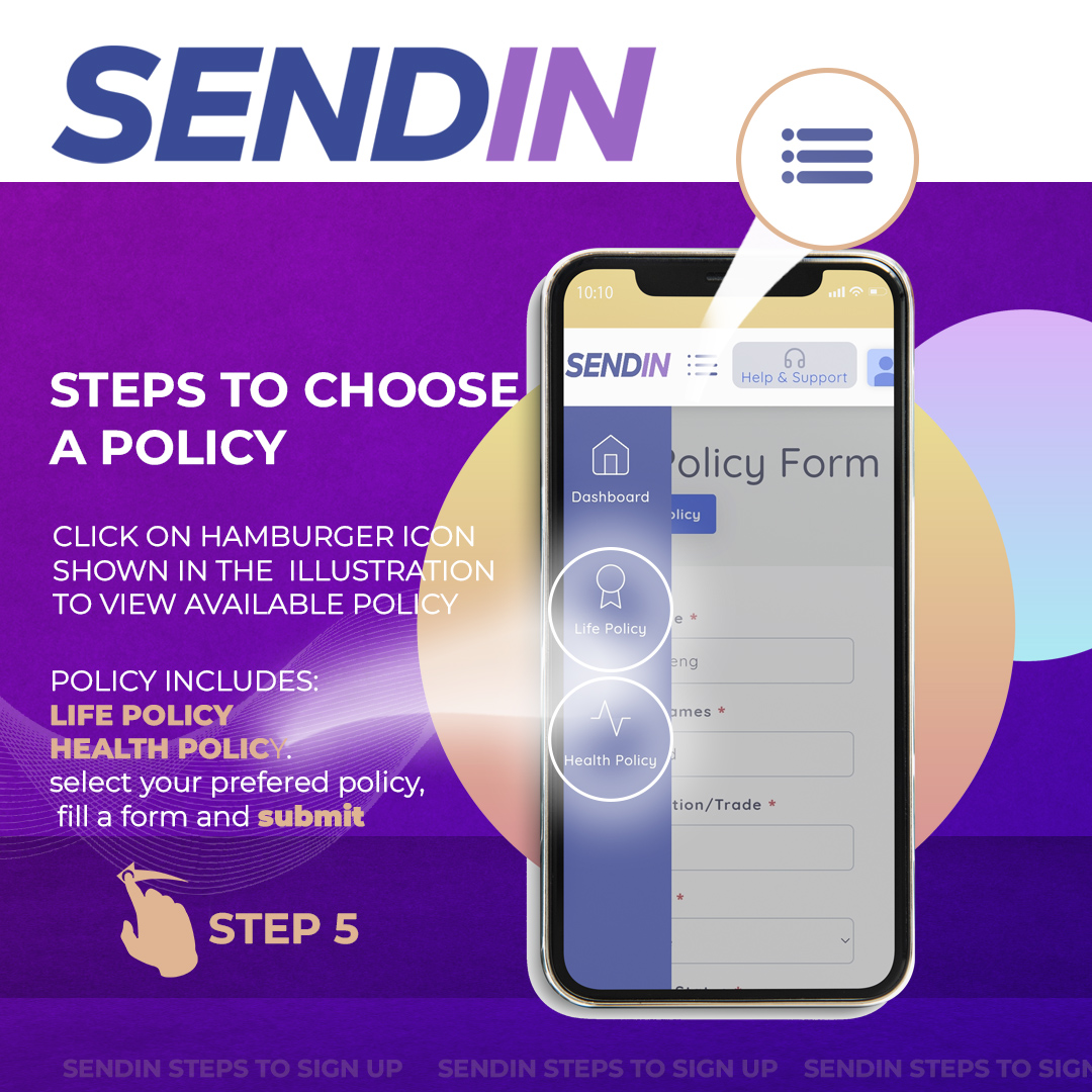 SENDIN Sign Up Step