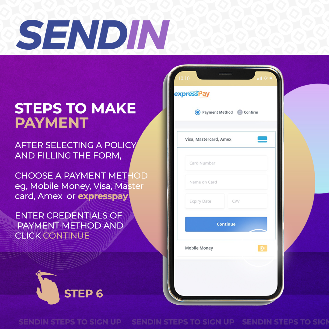 SENDIN Sign Up Step